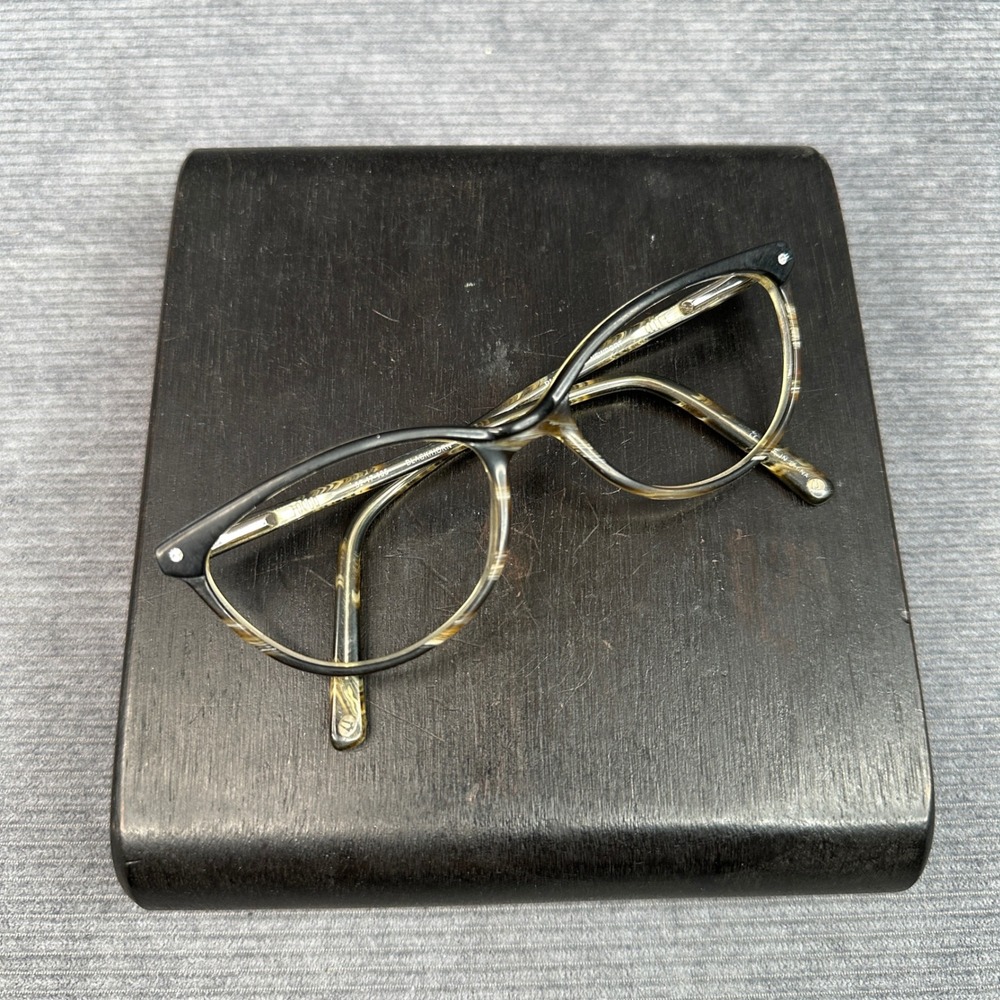 Bulova Newport Black Horn Cat Eye Eyeglasses Frames 52-17-135 NEWPORT BKHRN - Picture 9 of 15